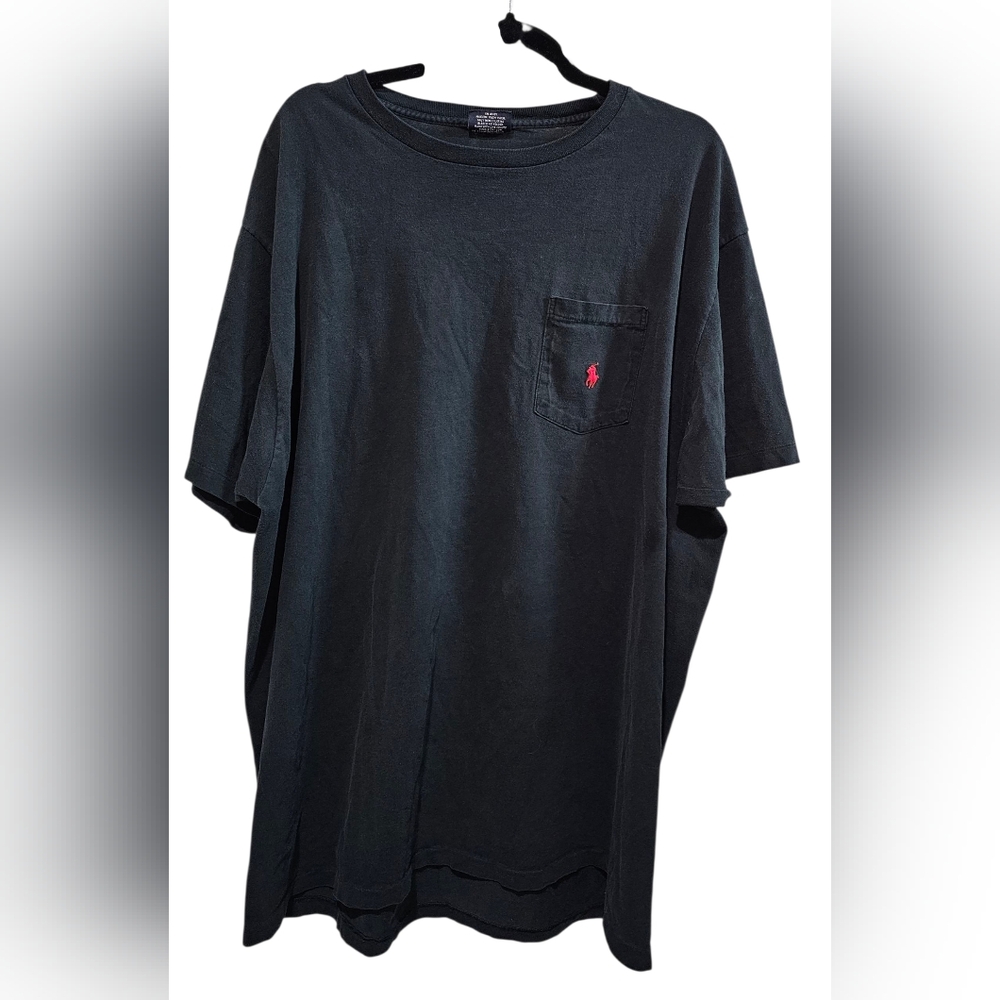 Polo by Ralph Lauren Men Black Shirt Tee Short Sleeve Red Pony Size XL